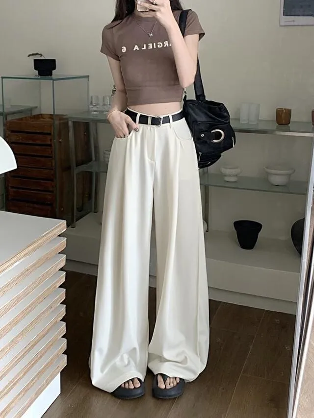 [S~4XL] 짐빔 와이드팬츠 여리여리핏 투핀턱 슬랙스 뒷밴딩 맥시 와이드 핀턱 봄 여름 슬랙스 밴딩팬츠 빅사이즈 정장바지 루즈핏 하이웨스트 상세 이미지 23