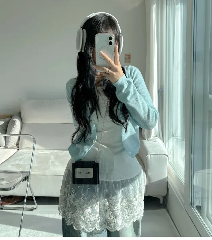 [너무 예뻐요../색감보장] 젤라또 레이어드 캐시미어 라운드 크롭 단추 니트 가디건 (9 col) 봄가디건 기본텝 상세 이미지 19