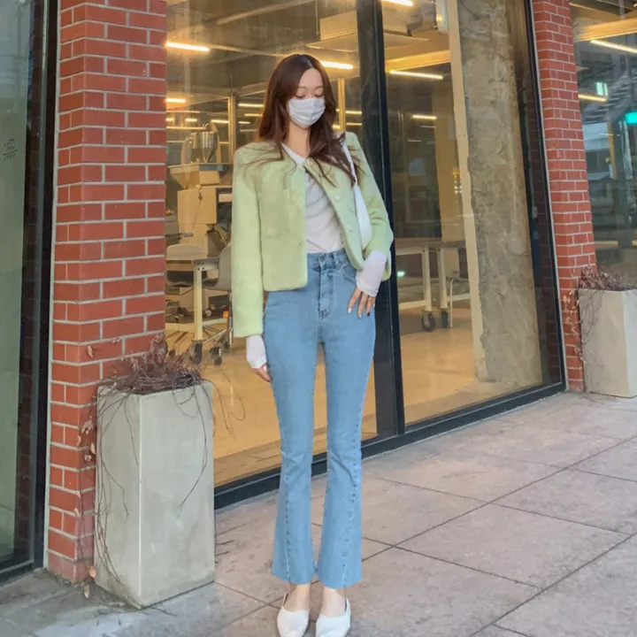 [2천장돌파‍🔥누빔선택!!] 앙고라 트위드 국내 펄 콕콕 퍼 겨울 트위드 자켓 노카라 포켓 간절기 하객룩 크롭 숏자켓 그린 소라 아이보리 핑크 상세 이미지 89