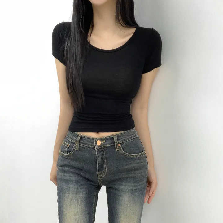 [목늘어짐X묶음할인!]몸매잡아주는 쫀쫀한 라운드 반팔티셔츠 상세 이미지 21