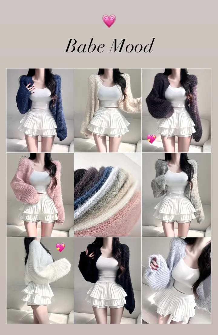 [여리핏보장!!/여친룩/9col] 보들 데일리 청순 솔잎 볼레로 가디건 벌룬핏 루즈 아방한 하찌 니트 베이직 기본 개강룩 데이트룩 봄 피크닉 간절기 벚꽃룩 러블리 세미 크롭 퍼 상세 이미지 5