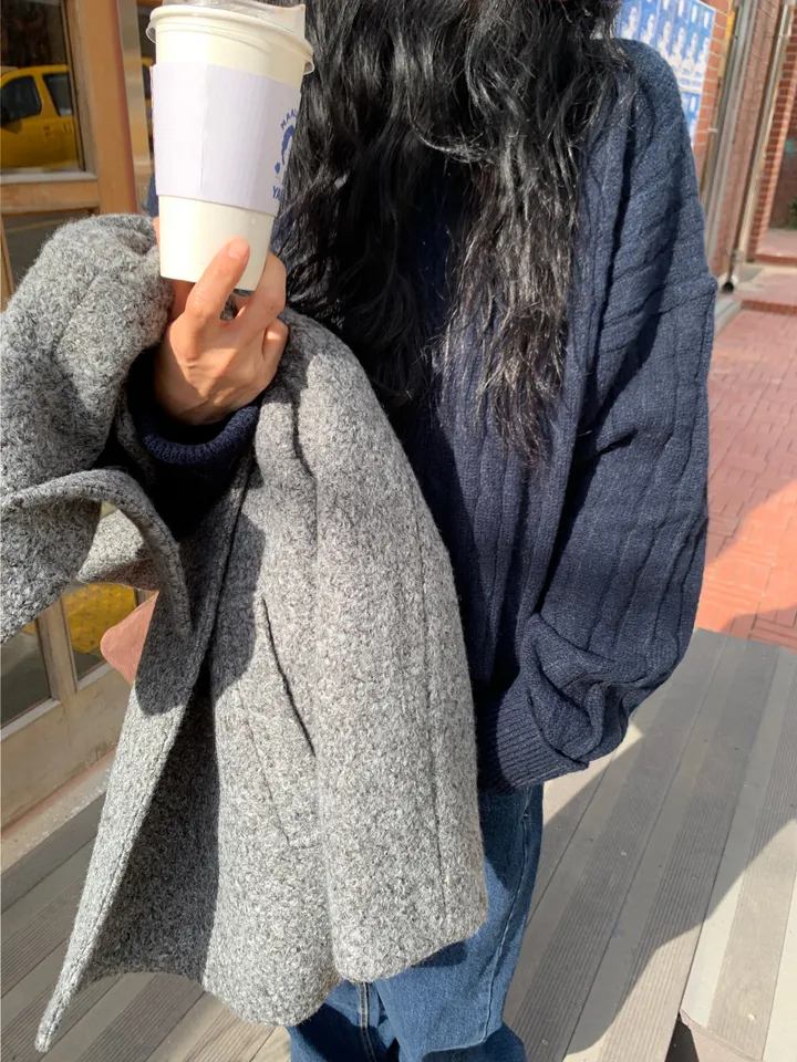 멜드 터틀넥 하프 더블 코트 상세 이미지 10