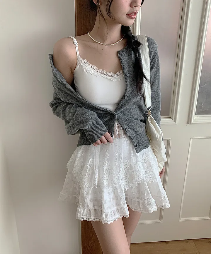 [데일리강추💗] 블러 라운드넥 가디건 봄 가을 / 출근룩 긴팔니트 봄가디건 가을가디건 하객룩 데일리룩 클래식블랑 상세 이미지 14