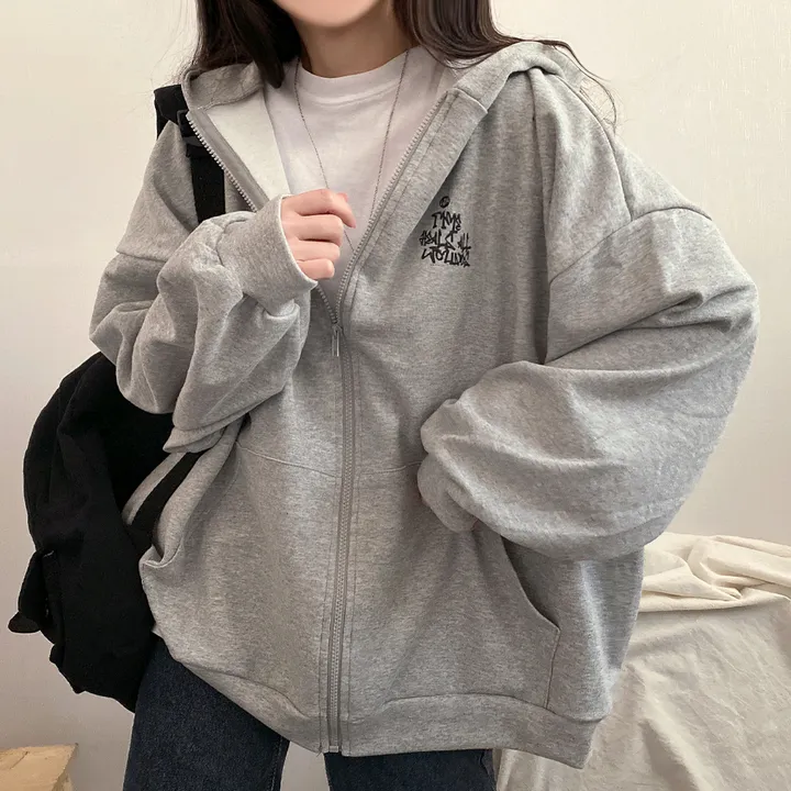 봄신상![넉넉/오버핏] 그래픽 뒷프린팅 레터링 오버 후드집업 4color 상세 이미지 11