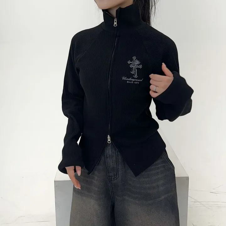 [말라핏/허리잘록] 세인트 골지 투웨이 집업 - 3color 상세 이미지 33