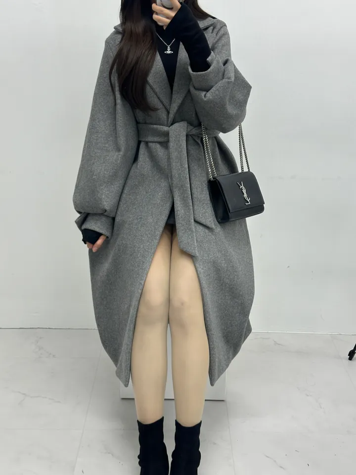 [개강룩/핏보장] 러블리 퍼프 몽글 롱 코트 울코트 (4color) 상세 이미지 27
