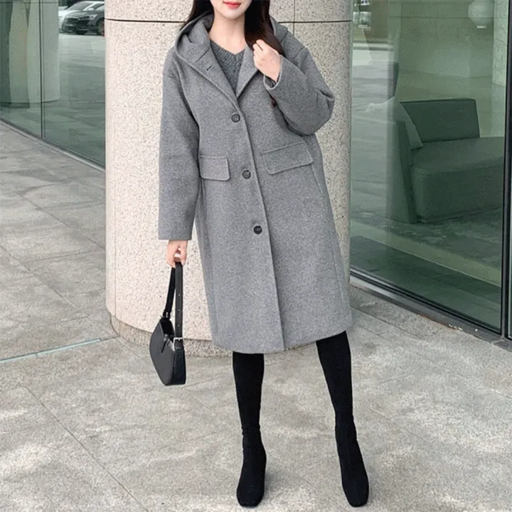 [겨울신상✨] 후드 울코트 / 롱코트 후드코트 떡볶이코트 겨울코트 겨울자켓 핸드메이드 코트 숏코트 퍼코트 모직코트 울코트 연말룩 벨트코트 밍크코트 롱패딩 숏패딩 코듀로이 기모 케이프코트 망토코트 숄코트 무스탕 퍼자켓 더블코트 하프코트 기모 후드롱코트 겨울 상세 이미지 11