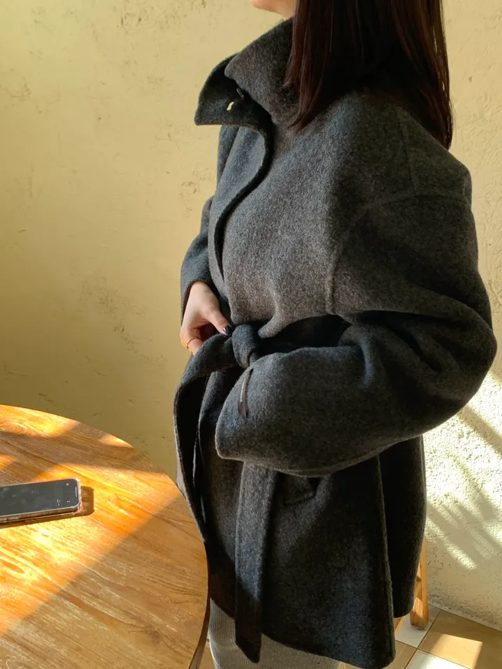 [고퀄리티/소장가치충분]하이넥하프핸드메이드코트(2color) 상세 이미지 12