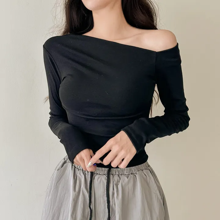 제니 원숄도 오픈 원오프숄더 스핀 티셔츠 러블리 상세 이미지 12