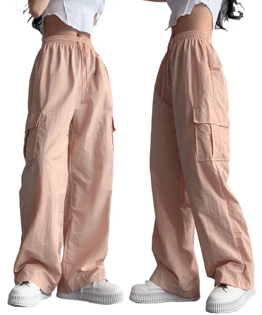 [쿨링!/6color] 아이스 바스락 와샤 카고 와이드 나일론 여름 팬츠
