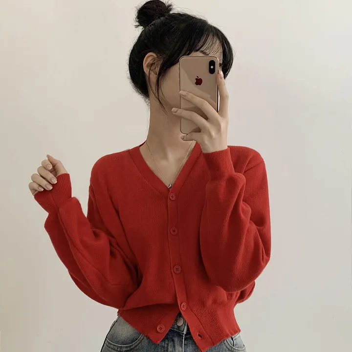 [팔뚝살커버!] 허리잘록~ 포근 브이넥 데일리 브이넥 아방핏 니트가디건 상세 이미지 15