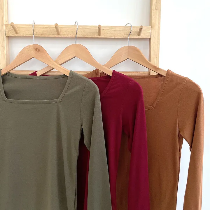 (핏보장/컬러추가재진행) 쇄골 여리핏 스퀘어넥 슬림 티셔츠(11color) 상세 이미지 20