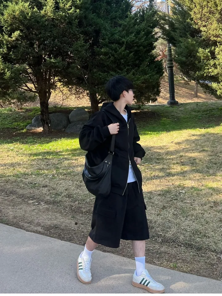 🌼당일출고🌼💗2000장 돌파💗[고퀄 핏대박/7Color/신상] 빅사이즈 투웨이 후드집업 카고 버뮤다 팬츠 트레이닝 세트 커플룩 시밀러룩 오버핏 꾸안꾸 트레이닝복 상세 이미지 57