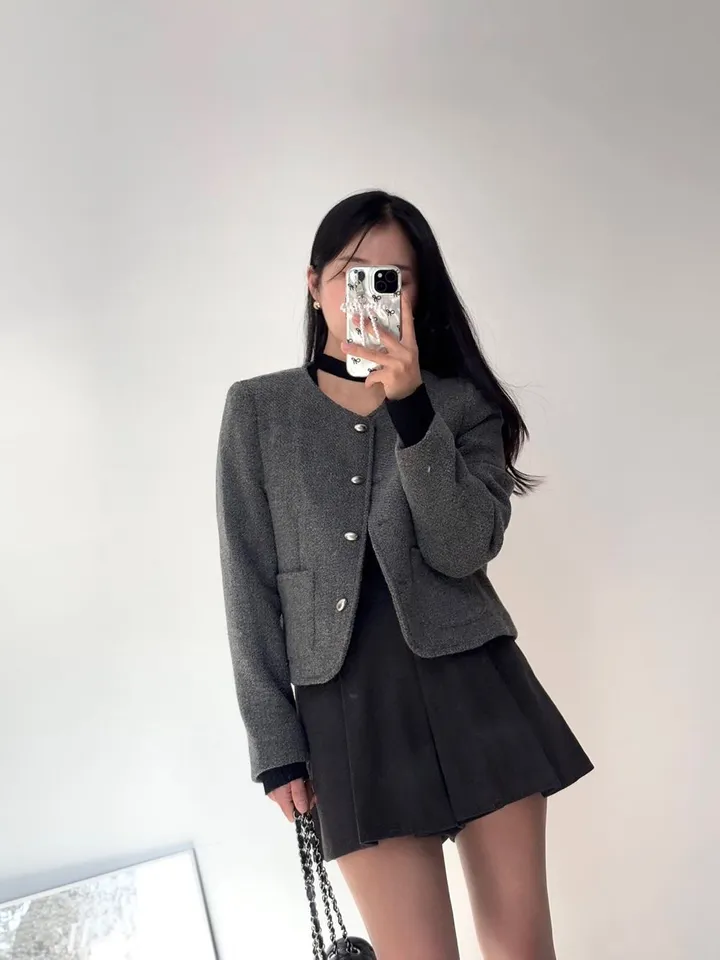 [봄신상할인💛/고퀄] 비엔느 트위드 노카라 울 자켓 (3color) 상세 이미지 20