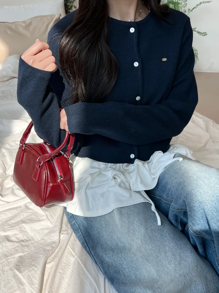 [당일출고🚀/문의폭주] 브이넥 꾸안꾸 여리핏 심볼 레이어드 베이직 봄 여름 가을 아우터 긴팔 니트 가디건 상세 이미지 57