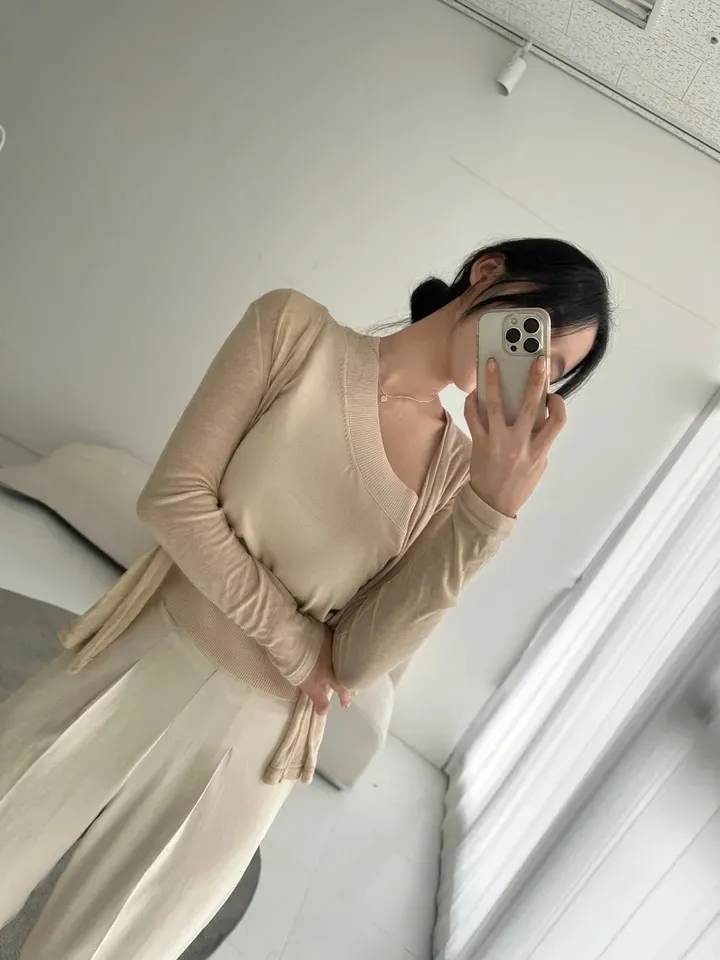 롱브 여리 시스루 가디건 상세 이미지 4