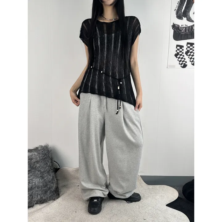 ❤️‍🔥기모선택│업그레이드 ver.│누적판매1,000 돌파 기념│4size!❤️‍🔥[UNISEX/기획특가]사이드 폴드 핀턱 스트링 루즈 와이드 벌룬 트레이닝 팬츠(2color) 상세 이미지 43
