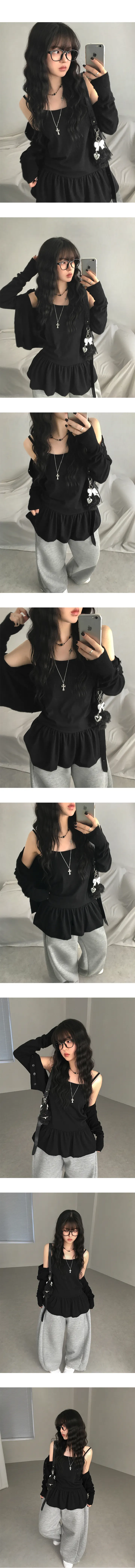 [여리찰랑🖤] 사계절 레이어드 셔링 프릴 민소매 원피스 이너 나시 3color 상세 이미지 5
