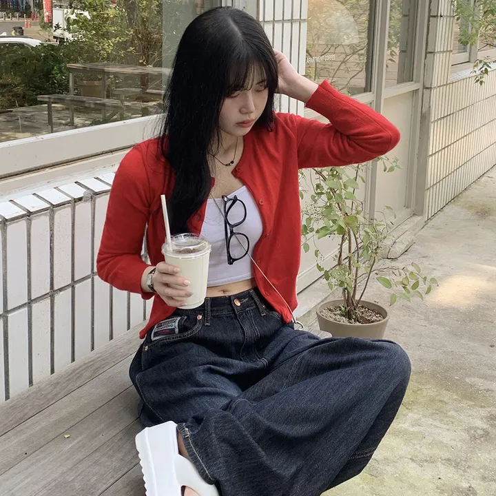 [청순힙✨기본가디건] 캐시미어 라운드 기본 크롭가디건 (11color) 상세 이미지 4
