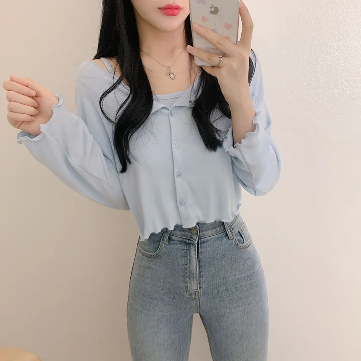 [set] 하늘 박스 프릴 나시+가디건 세트 (4color) 상세 이미지 10