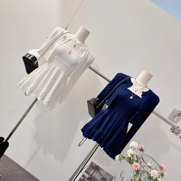 *최저가💙 [세트가격!/하객룩!] 드온 펀칭원피스 레이스원피스 셔링원피스 프릴 플레어원피스 플리츠원피스 나시원피스 미니원피스 레이어드원피스 긴팔 크롭가디건 니트가디건 여름투피스 상세 이미지 37