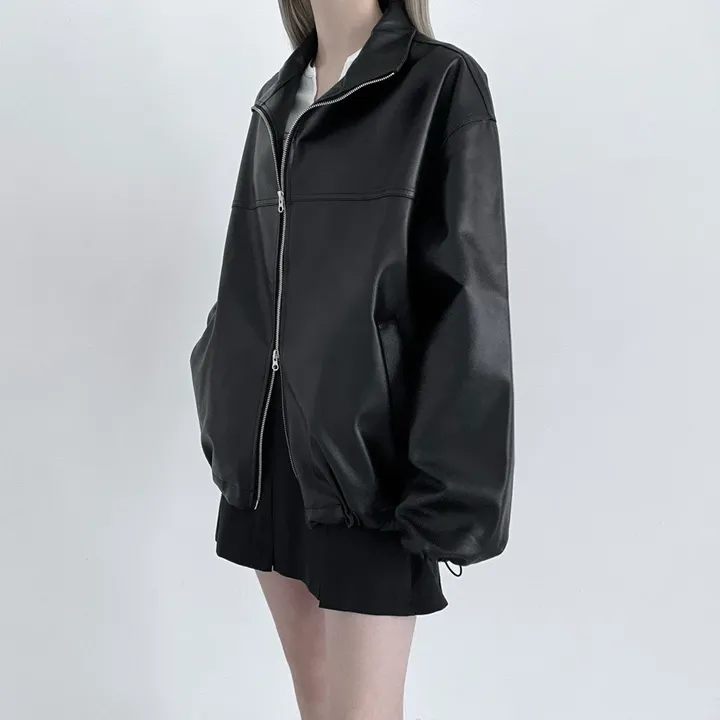 balloon leather jacket! 2col 상세 이미지 3