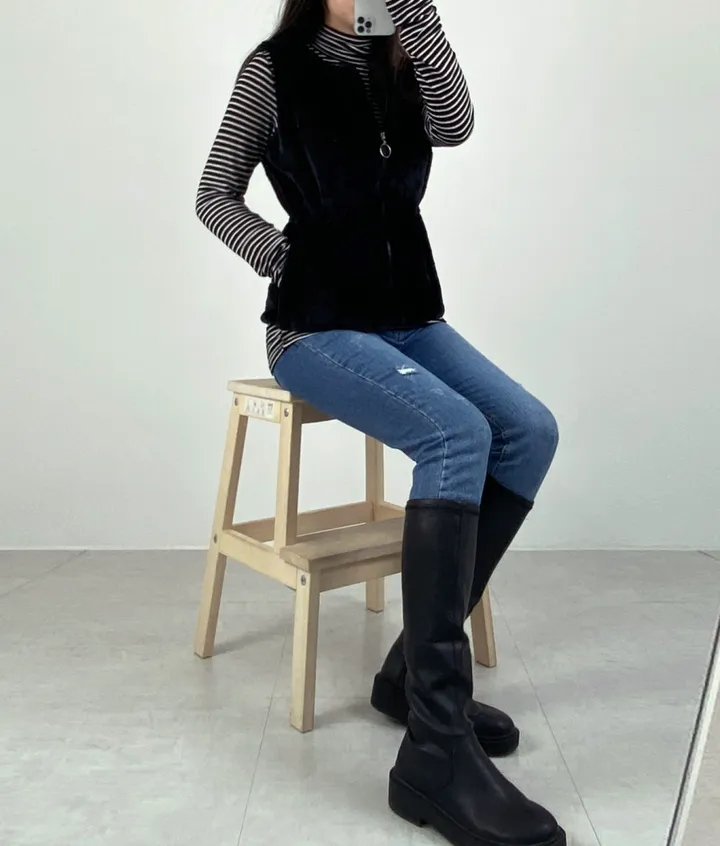 부드러운 페이크퍼 밍크 털조끼 퍼베스트 상세 이미지 11