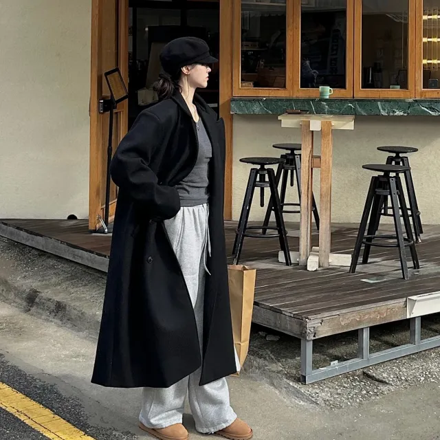 [울40%/*국내*]맥시 롱 루즈핏 기본 심플 롱코트 / #키큰녀 강추 (2color) 상세 이미지 12