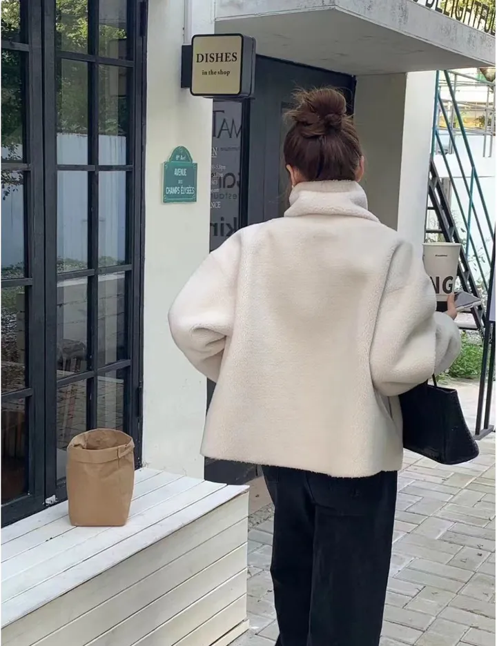 [목도리 세트][뽀글이/양털] 뭉게 포근 보들 플리스 집업 - 2color 상세 이미지 19