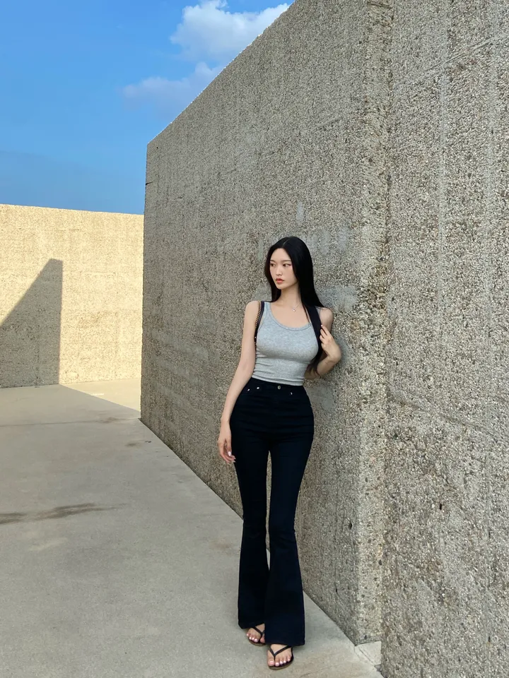 다이어트 필요없는핏🩷포시즌 블랙 부츠컷팬츠 ( 데님 부츠컷바지 하이웨스트부츠컷 봄옷 여름옷 여름청바지 검정바지 블랙 부츠컷 롱팬츠 긴바지 하이웨스트) 상세 이미지 9