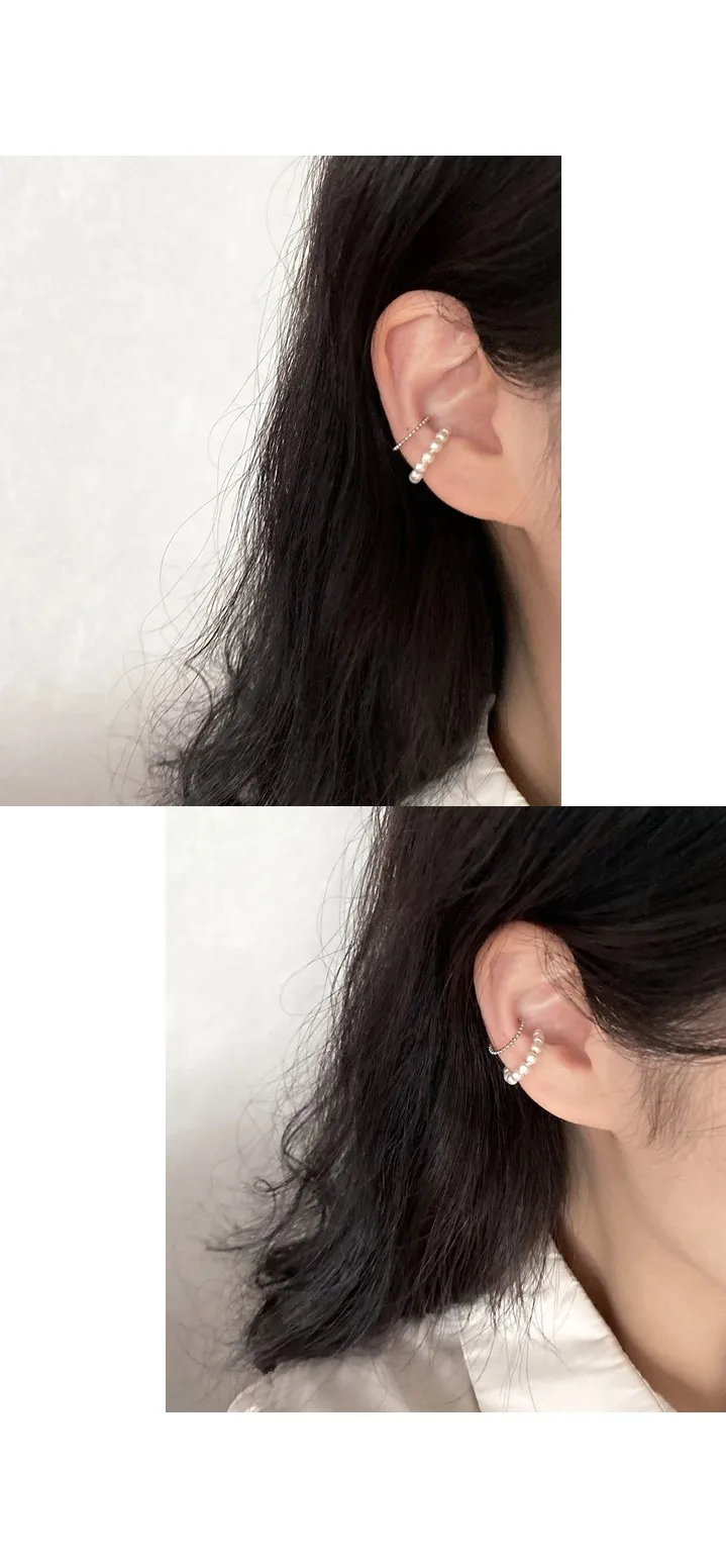 [1+1세트] pearl+dot earcuff set /이어커프 진주 레이어드 심플 귀찌 피어싱찌 서브 귀걸이 상세 이미지 12