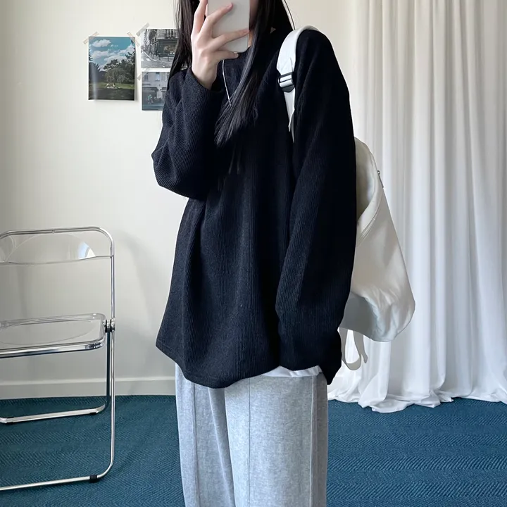 Ribbed round knit T 상세 이미지 12