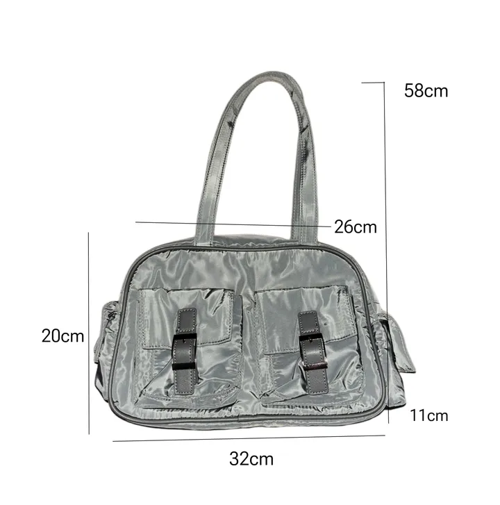 Unique pocket custom bag 나일론 포켓 데일리 숄더백 커스텀 가방 (2col,Black,Grey) 상세 이미지 3