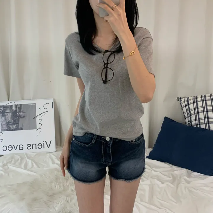 [스탠다드ver/여리여리~.] 기본 라운드 여름 봄 무지 면 반팔티 (6col) 상세 이미지 4