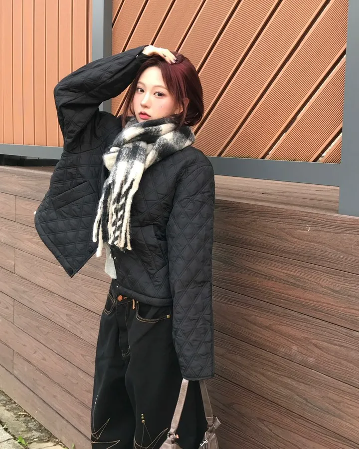[🧣 당일발송/원가판매 ]아방 폭닥 체크 롱 머플러 목도리 상세 이미지 12