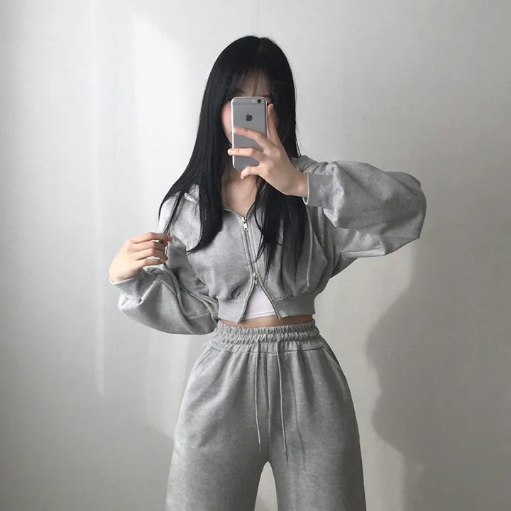 만족도100% 휘뚤마뚤 무지 투웨이 크롭후드집업 4color 상세 이미지 16