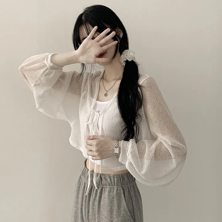 [안입은듯시~원!] 아이스쿨 아방핏 리본 크롭 볼레로 여름가디건 상세 이미지 4