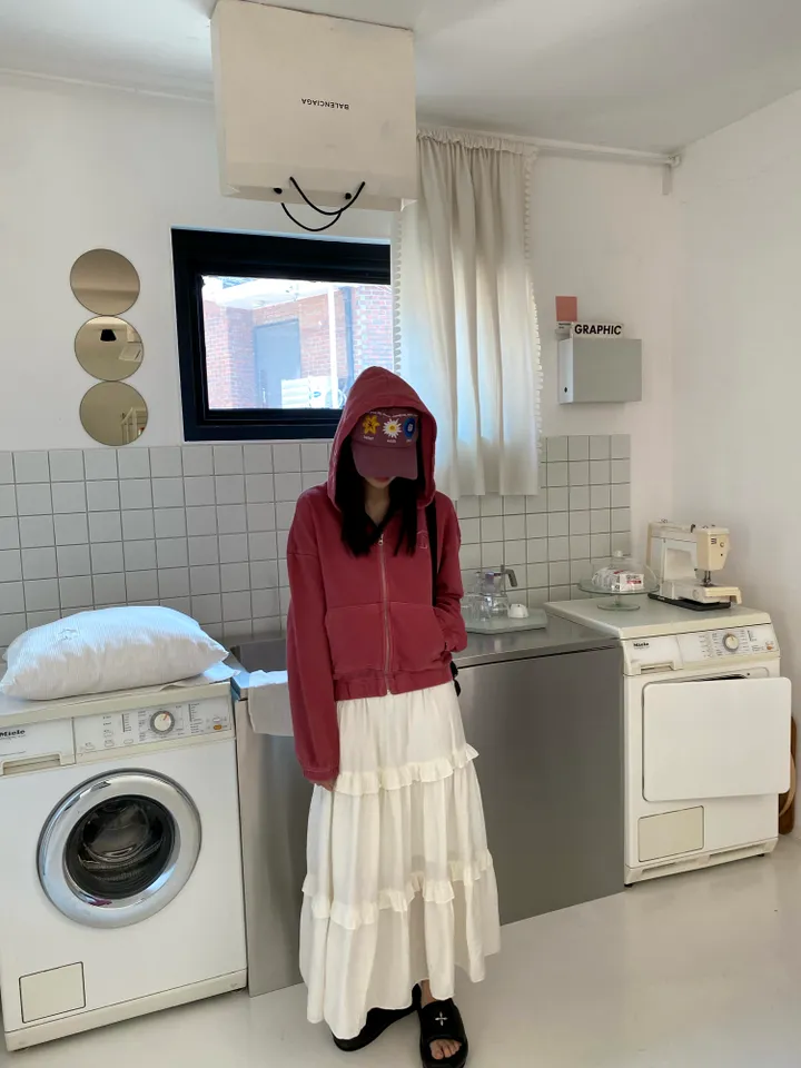 [💖봄신상/여리여리/💖피그먼트]헤븐 시보리 크롭 아방핏 루즈핏 자수 여친룩 꾸안꾸 후드 집업 상세 이미지 15