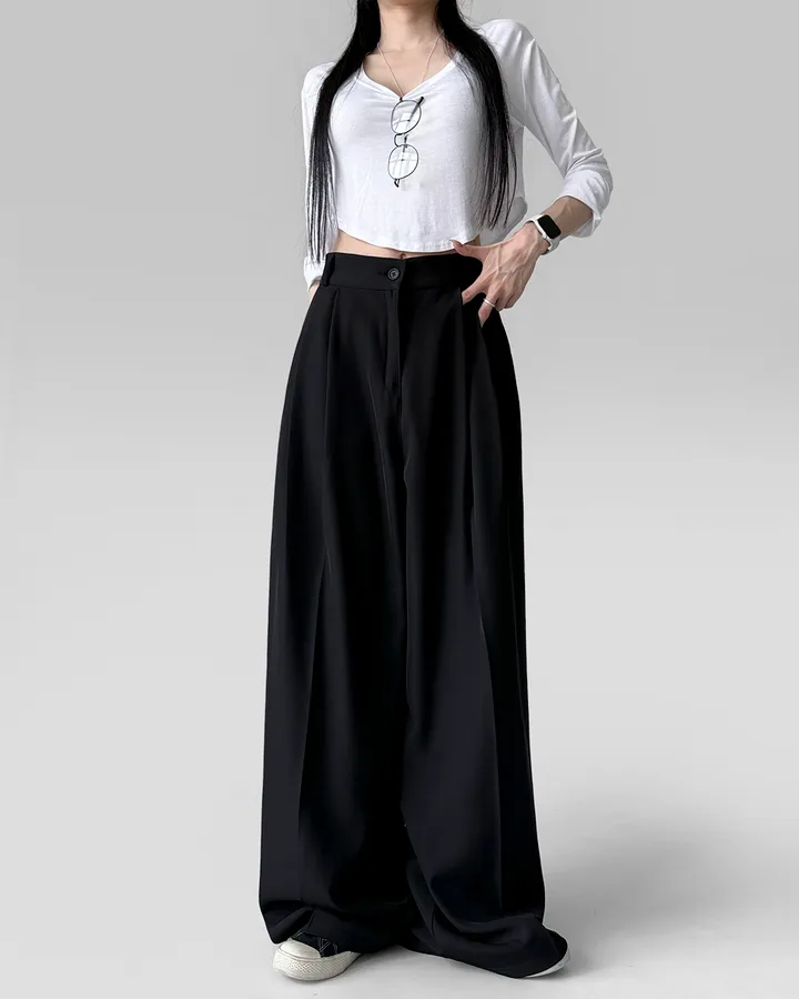 [4계절템/숏,롱/~2XL] 올리브유 메가 통 와이드 더블 핀턱 사계절 슬랙스 상세 이미지 37