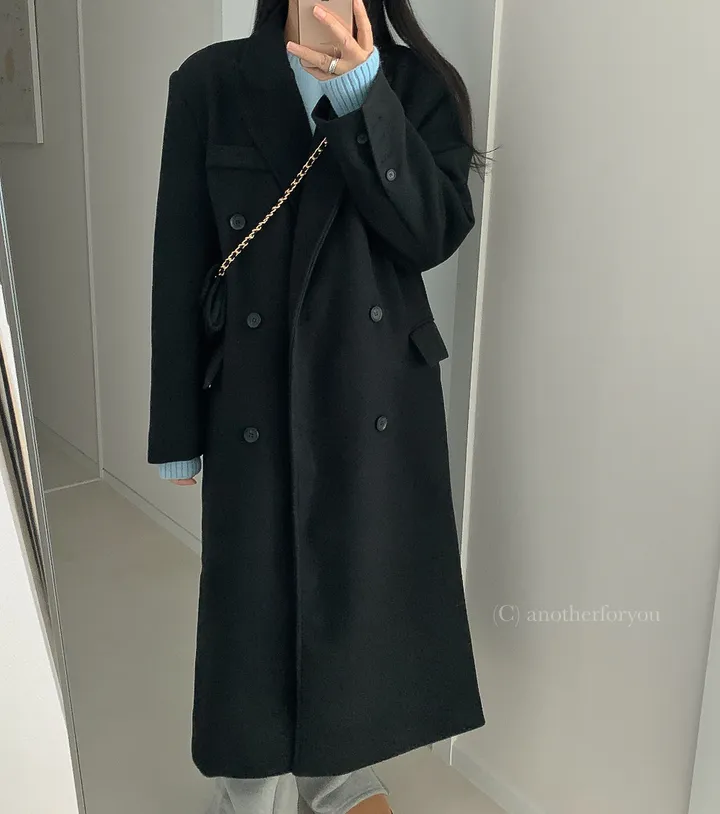 클래식 울 테일러드 더블 롱 코트 2col : 어나더포유 상세 이미지 34