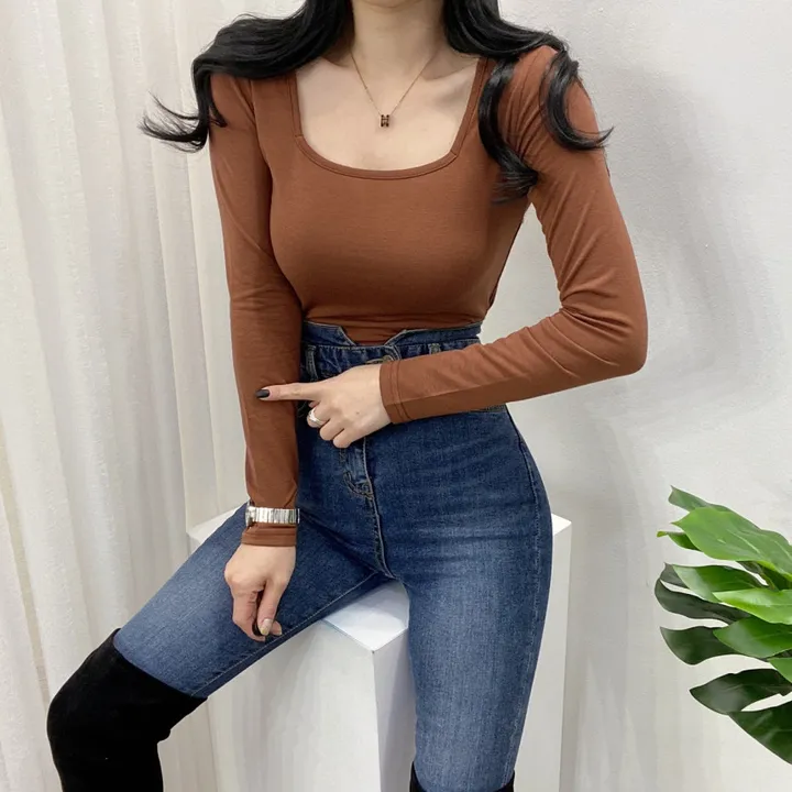 🚀당일발송🚀[묶음할인/안감기모] 가을 겨울 조이 기모 스퀘어넥 긴팔 티셔츠 이너티 상세 이미지 42