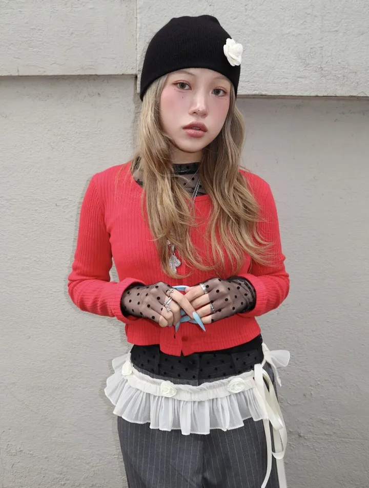 🖤 FLOWER B&W BEANIE 플라워 비니 (2 colors) 상세 이미지 14