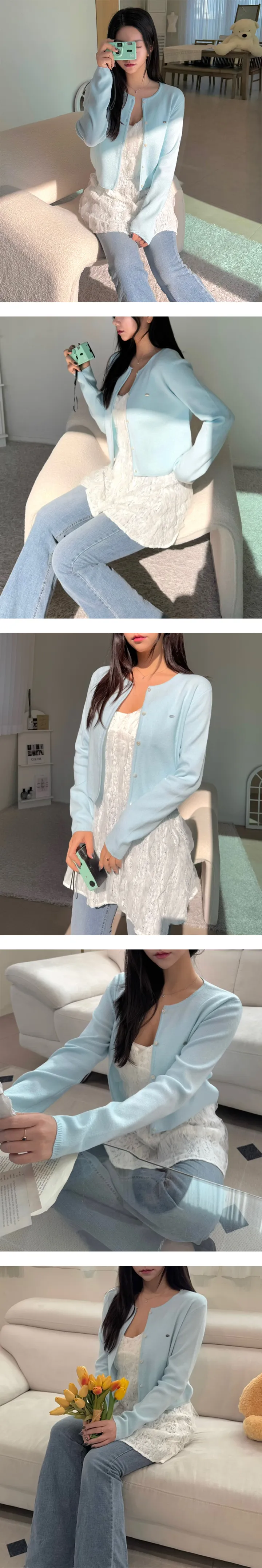 봄 가디건🌼 실버 팬던트 파스텔 가디건 상세 이미지 4