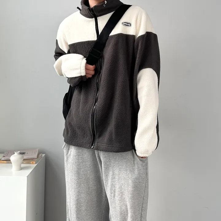 소프트 컬러블록 플리스 집업 자켓 후리스 점퍼 아우터 컬러블록오버핏플리스집업 상세 이미지 23