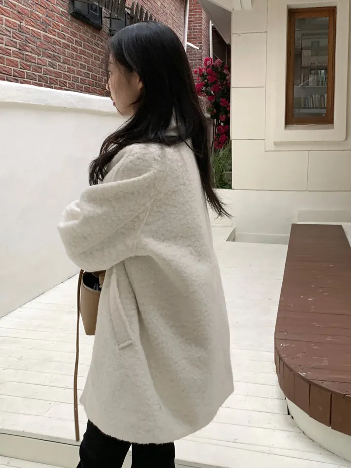 [안감누빔]테이퍼 부클 하프코트*베이지 당일발송 상세 이미지 46