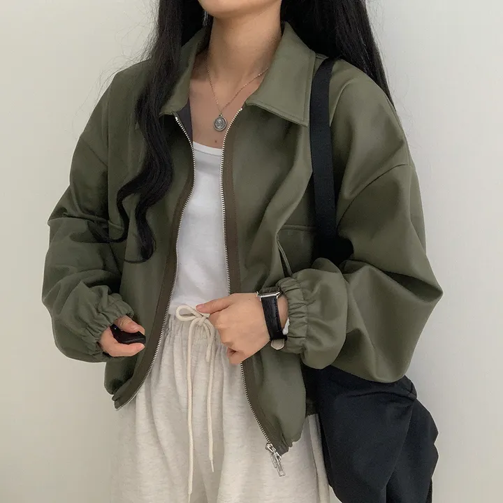 [ 봄신상 ]루즈핏 투웨이 레자 숏점퍼 상세 이미지 17