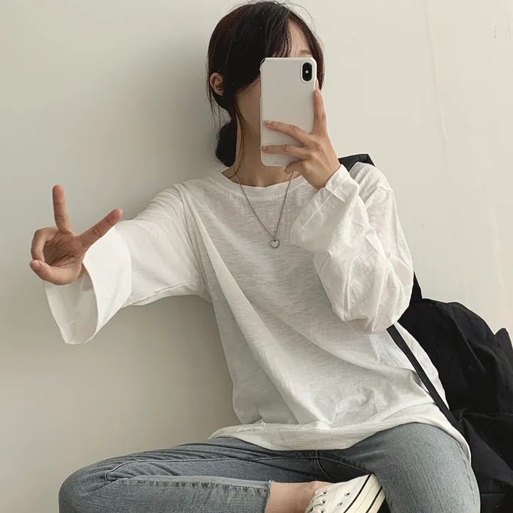 [ 필수템!/10colors ] 샌디 데일리 슬라브 긴팔T 상세 이미지 1