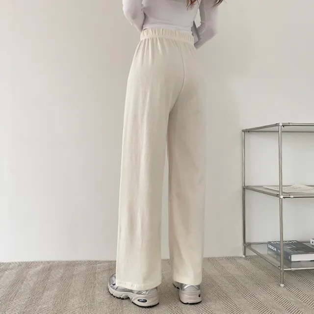 (키작녀,베이직,키큰녀) (기모선택가능!) 포시즌 밴딩와이드팬츠 트레이닝팬츠 4color 상세 이미지 28