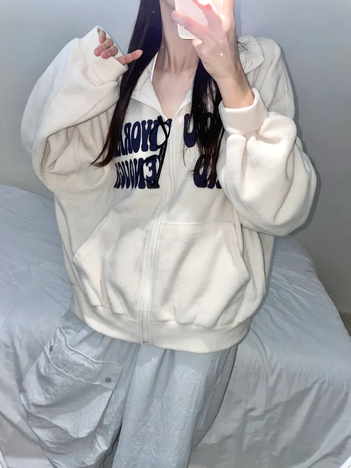[unisex] 워킹 오버핏 뽀글이 후리스 집업 (2color) 상세 이미지 1