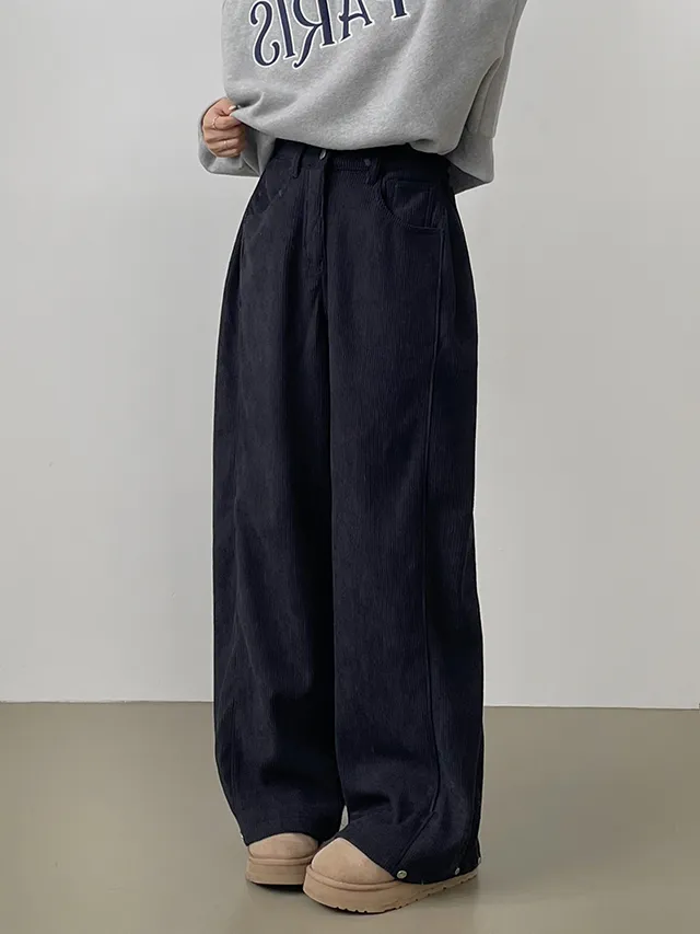 [한파대비/3기장~2XL!] 스냅버튼 융기모 코듀로이 골덴 폴딩 와이드팬츠 4color 상세 이미지 79